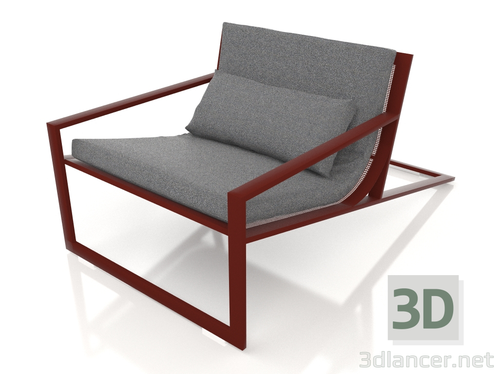 3D modeli Benzersiz kulüp sandalyesi (Şarap kırmızısı) - önizleme