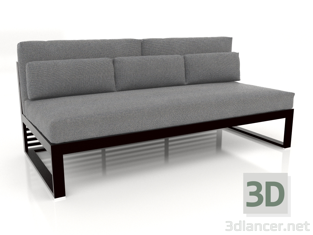 3D modeli Modüler kanepe, 4. bölüm, yüksek arkalık (Siyah) - önizleme