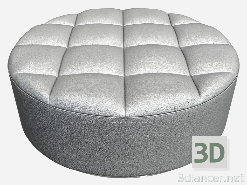 modèle 3D Pouf en cuir rond forme libellule - preview