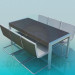 Modelo 3d Oficial mesa com cadeiras - preview