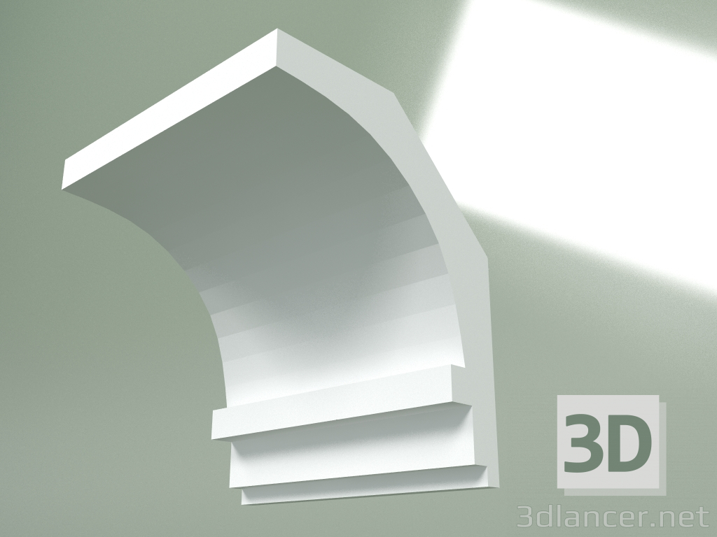 modello 3D Cornicione in gesso (zoccolo a soffitto) KT365 - anteprima