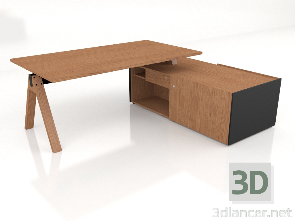 modello 3D Tavolo da lavoro Viga Executive V05P (2144x1801) - anteprima