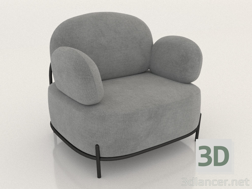 3d model Armchair Coco (grey) - preview