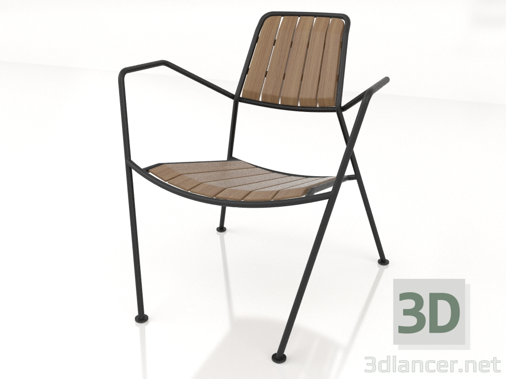 3d model Armchair with wood - preview
