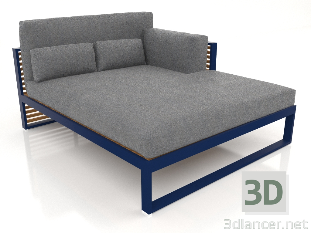 modèle 3D Canapé modulable XL, section 2 droite, dossier haut, bois artificiel (Bleu nuit) - preview