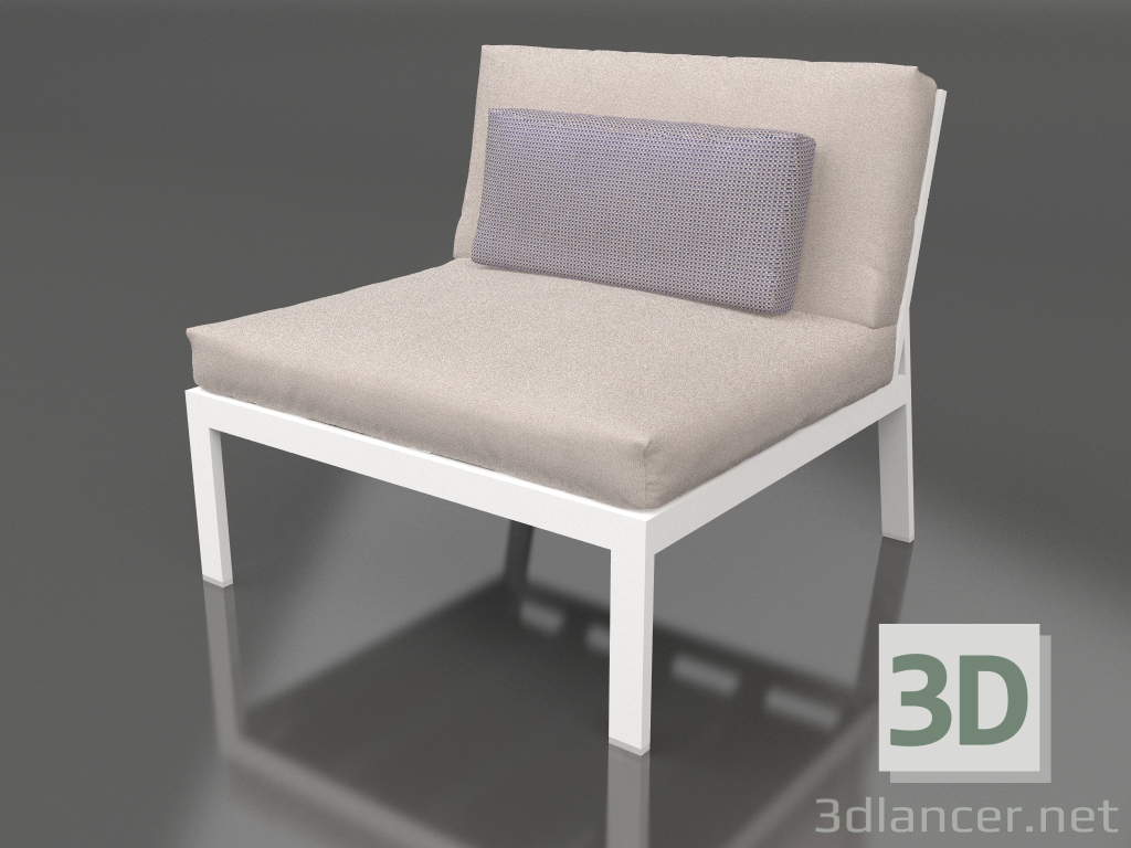 modèle 3D Module canapé, section 3 (Blanc) - preview