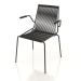 3D Modell Stuhl mit Armlehnen Noel (schwarzes Gestell, schwarze Flaggenleine) - Vorschau
