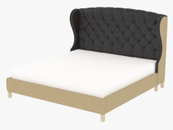डबल बेड MEREDIAN विंग राजा आकार चमड़ा बिस्तर (5006K दस्ताने)