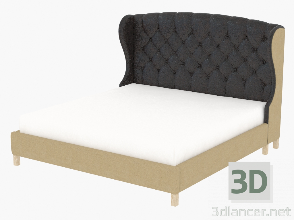 3d модель Двоспальне ліжко MERЕDIAN WING KING SIZE LEATHER BED (5006K Glove) – превью