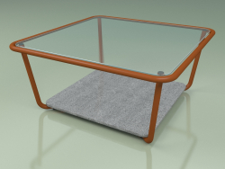 Coffee table 001 (Ribbed Glass, Metal Rust, Luna Stone)