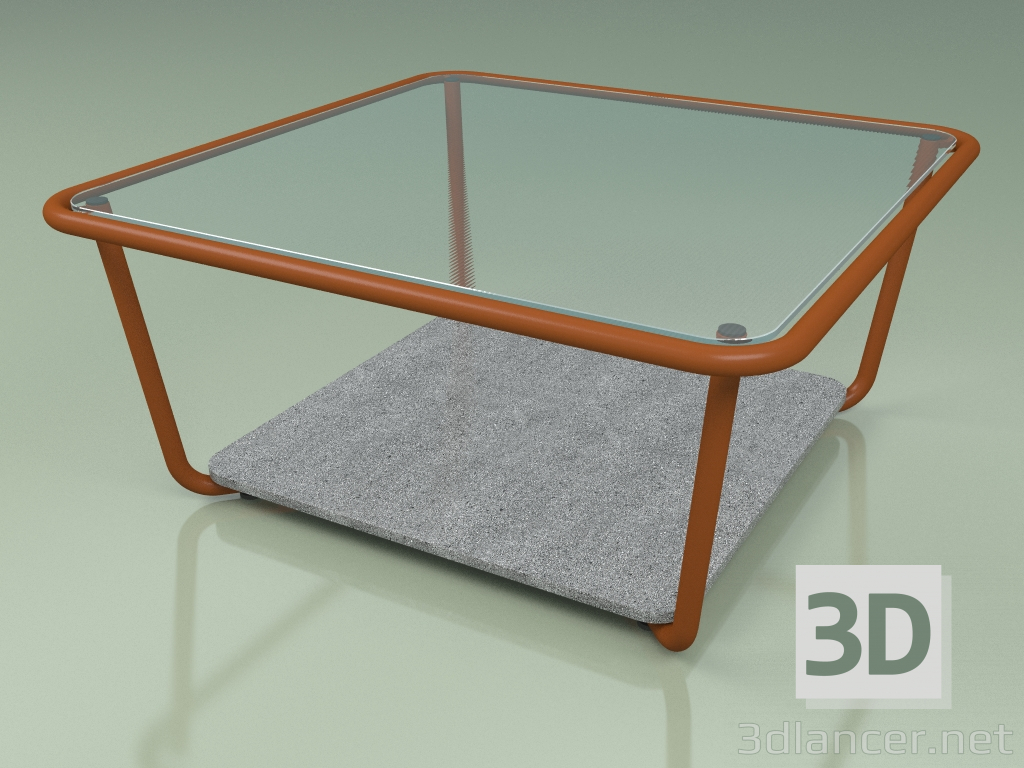 modèle 3D Table basse 001 (Verre Côtelé, Rouille Métallique, Pierre Luna) - preview