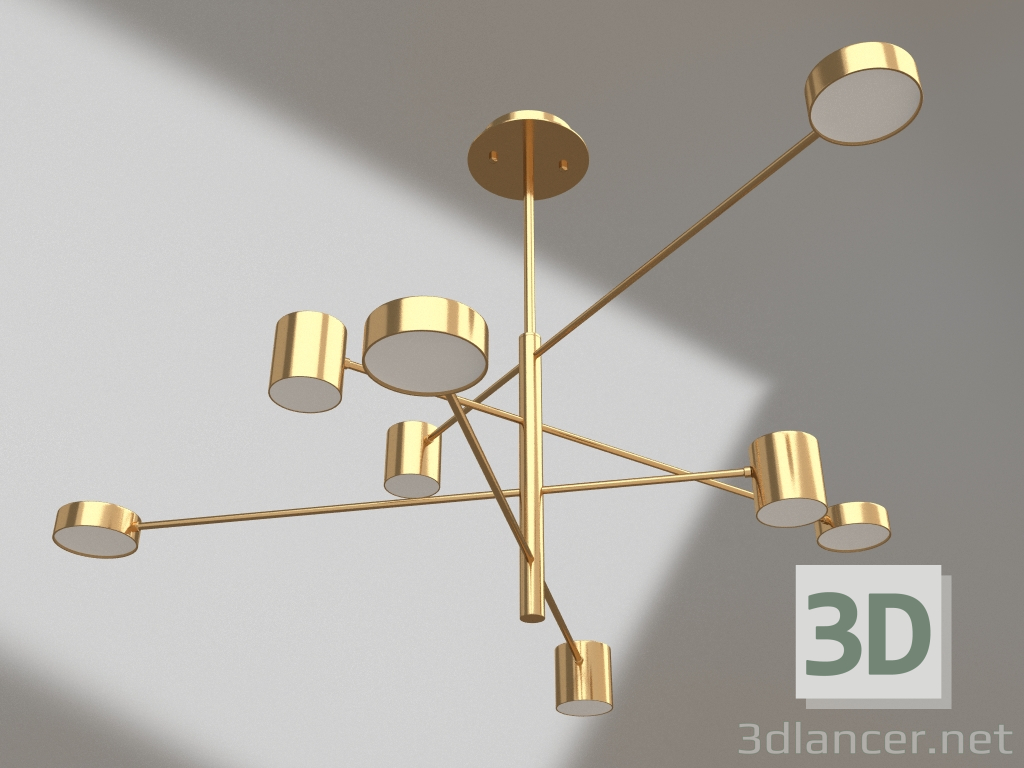 modello 3D Lampadario Mekli oro (07650-8.33) - anteprima