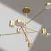 modello 3D Lampadario Mekli oro (07650-8.33) - anteprima