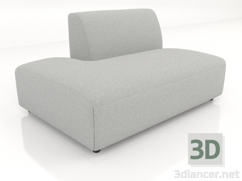 modello 3D Modulo divano 1 posto (L) 130x90 allungato a sinistra - anteprima