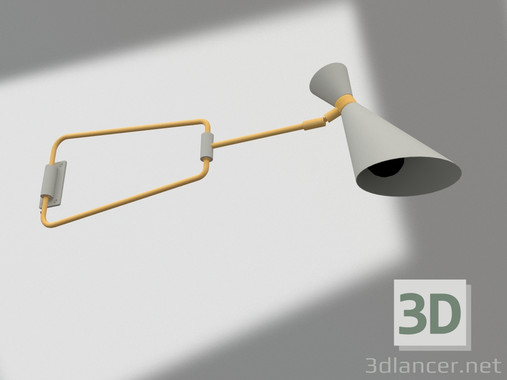 3D modeli Duvar lambası Shady (Gri) - önizleme