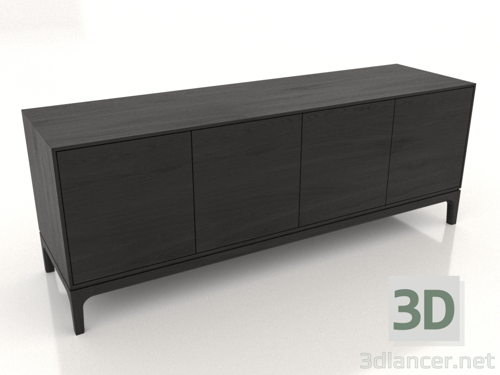 3d model Mueble de TV FARGO 1600x450x600 mm (roble negro) - vista previa