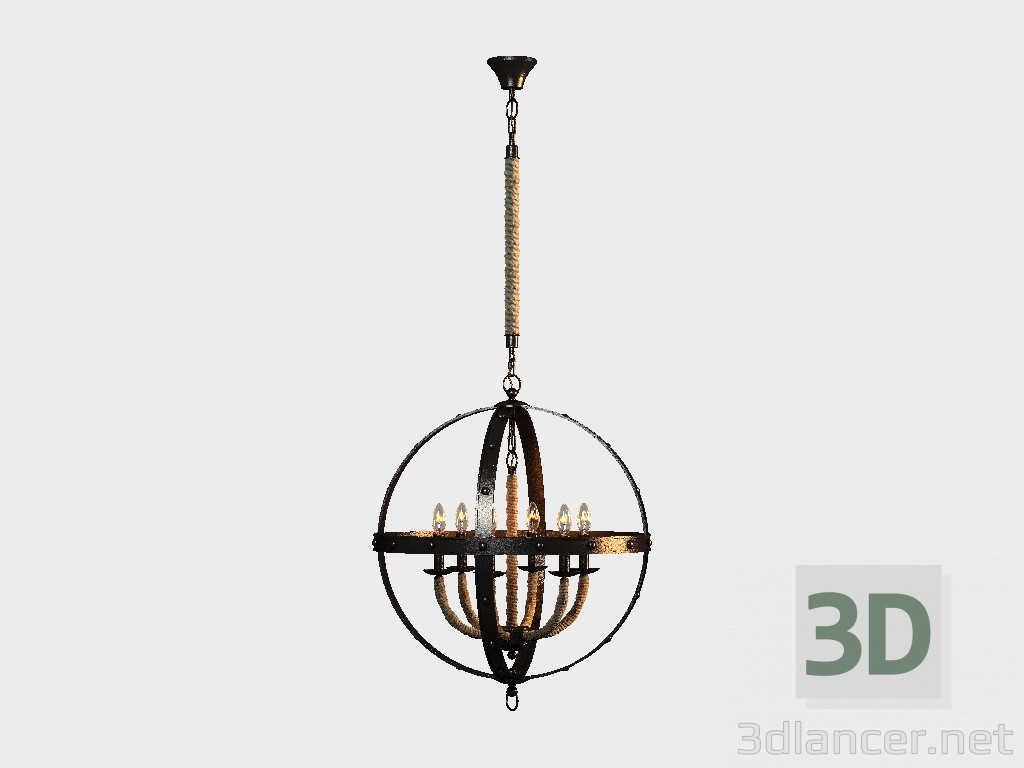 modèle 3D Plafond de Lancelot lustre (CH062-6-OGR) - preview