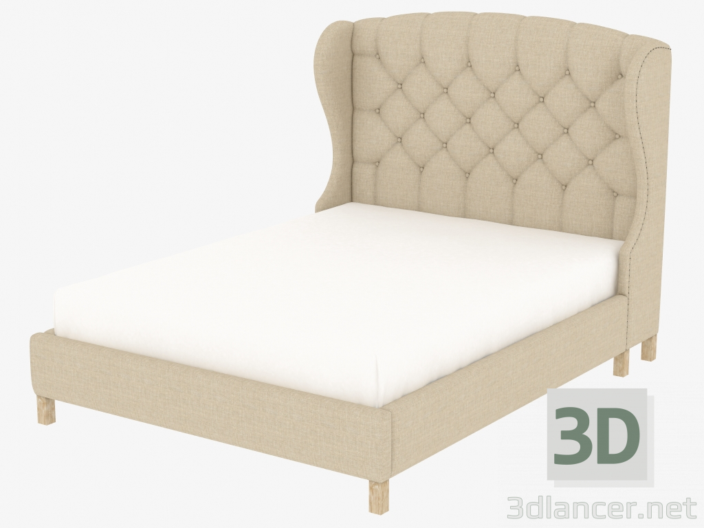 3d model Double bed MEREDIAN WING QUEEN SIZE BED WITH FRAME (5104Q.A015) - preview