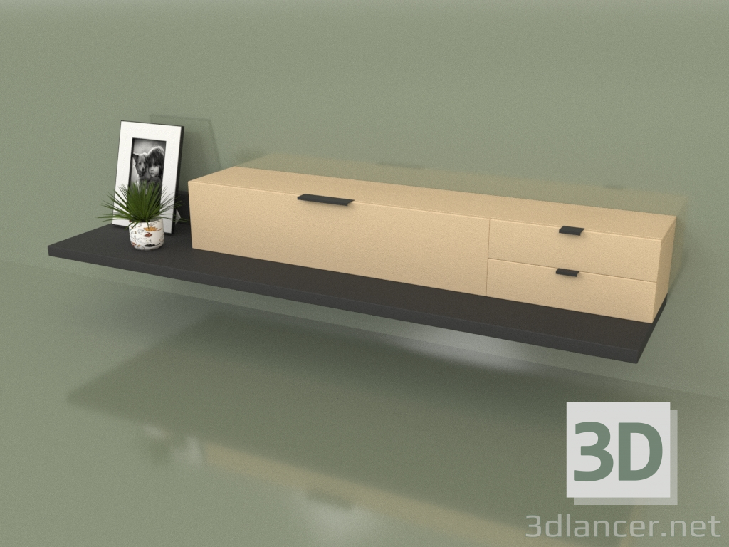3D modeli TV sehpası (bej) - önizleme