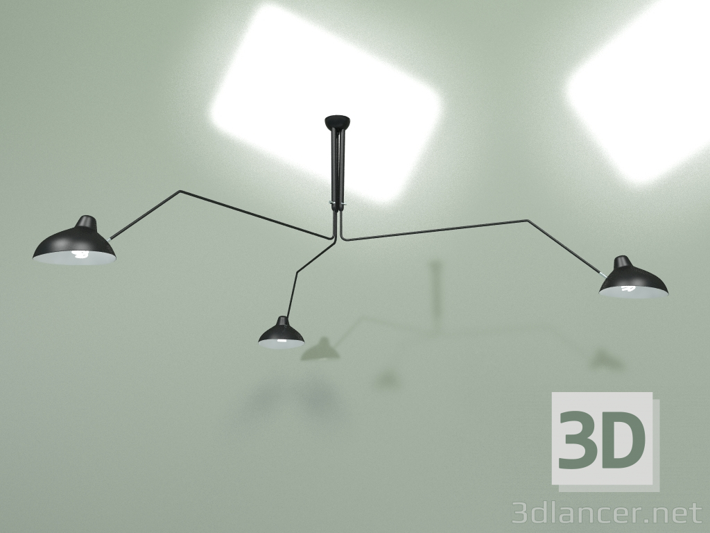 modèle 3D Plafonnier Araignée Mouille 3 lumières - preview