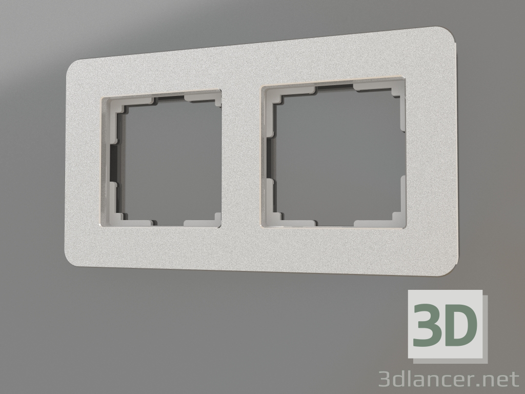 modèle 3D Cadre pour 2 poteaux Platine (aluminium) - preview