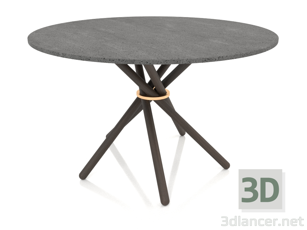 modello 3D Tavolo da pranzo Hector 120 (Cemento scuro, Rovere scuro) - anteprima