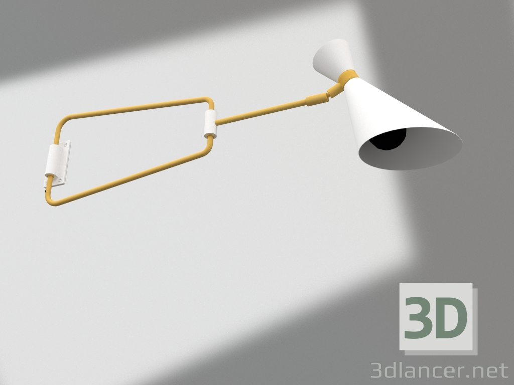 modello 3D Lampada da parete Shady (Bianco) - anteprima