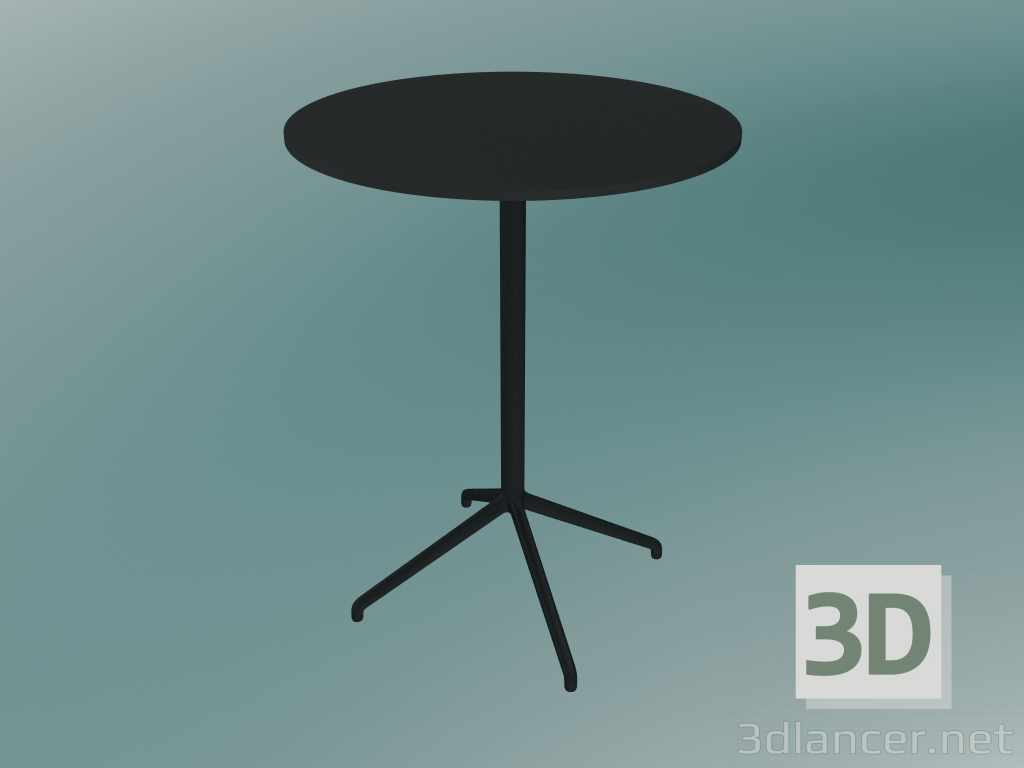 3D modeli Kafe masası Hareketsiz (Ø75, Y 95 cm, Siyah) - önizleme