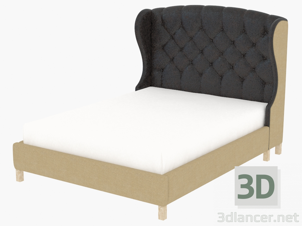 3d модель Двоспальне ліжко MEREDIAN WING QUEEN SIZE BED WITH FRAME (5106Q Glove) – превью