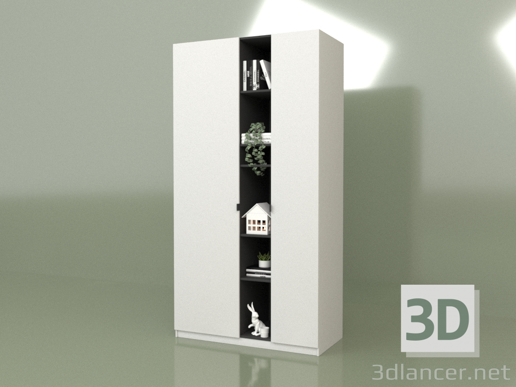 3D Modell Kleiderschrank mit dekorativen Regalen (10131) - Vorschau