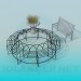 modèle 3D Circulaire banc en fer forgé - preview