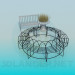 modèle 3D Circulaire banc en fer forgé - preview