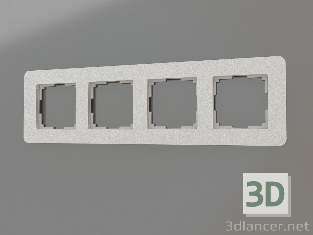 modèle 3D Cadre pour 4 poteaux Platine (aluminium) - preview