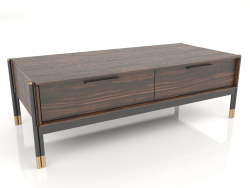 Couchtisch, Ebenholzfurnier, schwarzer Mattlack (124,2 x 59 x 40 cm)