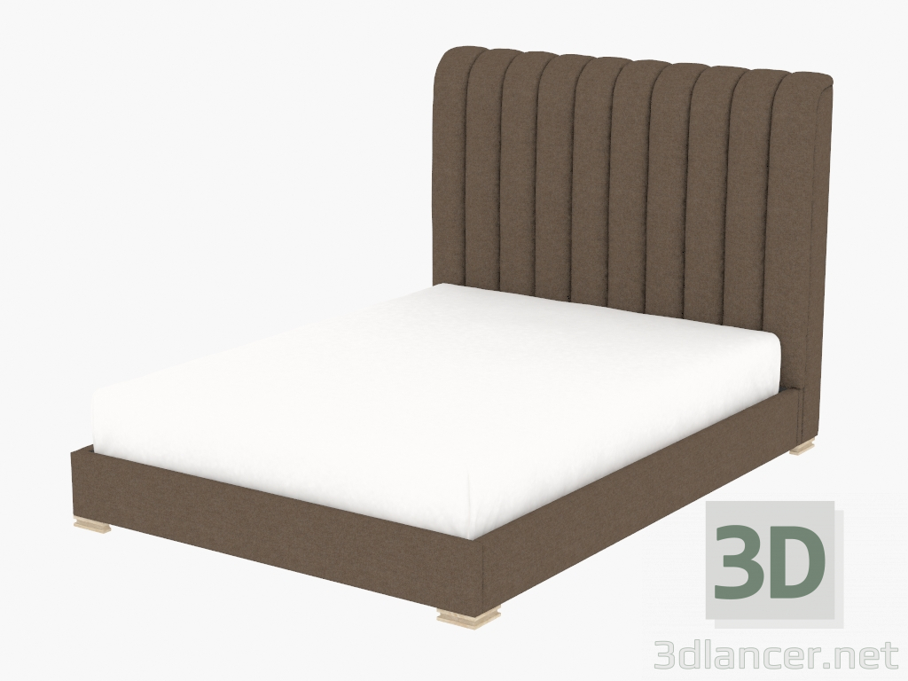 modèle 3D Lit double HARLAN REINE LIT AVEC LE CADRE (5102Q Brown) - preview