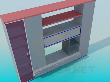 modelo 3D Unidad de pared muebles pequeños - escuchar modelo 3D Unidad de pared muebles pequeños - escuchar