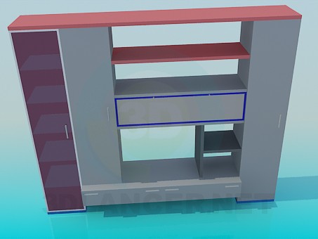 modelo 3D Unidad de pared muebles pequeños - escuchar modelo 3D Unidad de pared muebles pequeños - escuchar