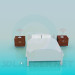 3d модель Двуспальная кровать с тумбочками – превью