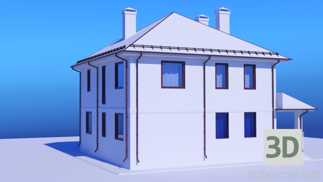 3d House on 2 floors model buy - render