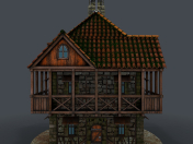 Modello 3d di casa medievale