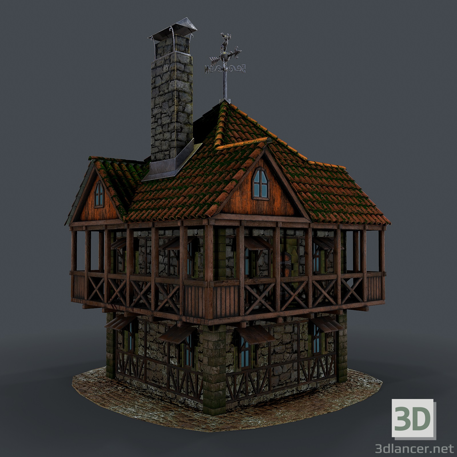 3d model Medieval house 3d model | 53875 | 3dlancer.net