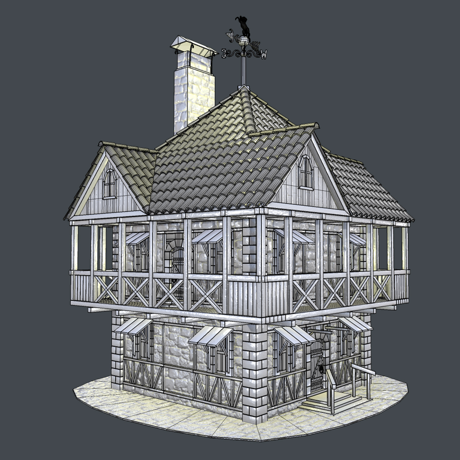 modèle 3D de Maison médiévale modèle 3D acheter - rendu