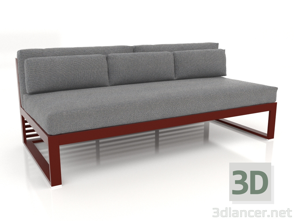 3D Modell Modulares Sofa, Abschnitt 4 (Weinrot) - Vorschau