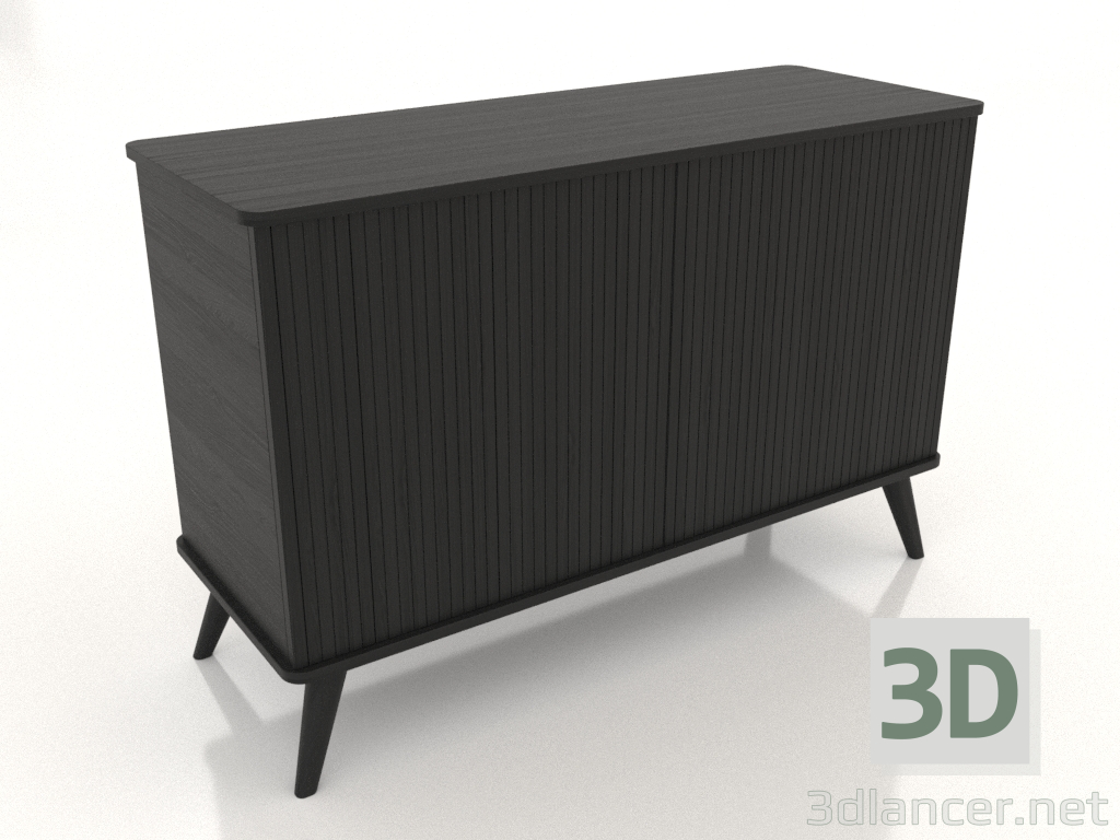 3D Modell Kommode 4 1200x400x800 mm (schwarz RAL 9005) - Vorschau