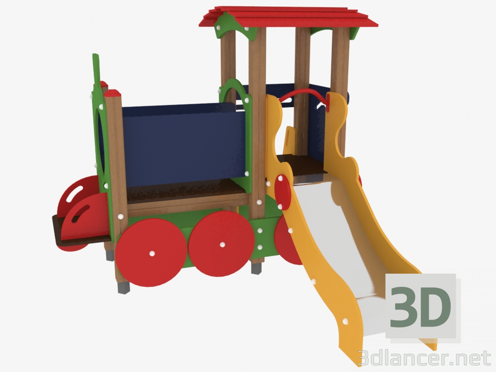 modèle 3D Jeu de parc - Train avec toboggan (5104) - preview