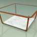 modello 3D Tavolino 001 (Vetro Rigato, Metallo Ruggine, Marmo Carrara) - anteprima