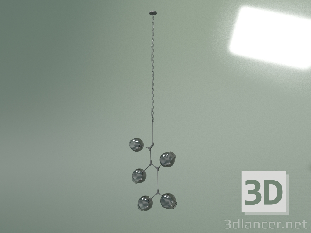 3d модель Підвісний світильник Branching Bubbles Summer 5 ламп висота 140 (чорний, димчасто-сірий) – превью