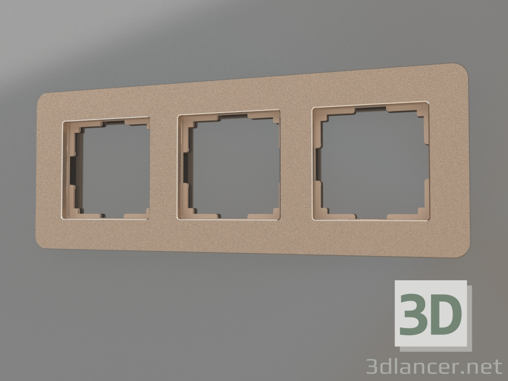 3D modeli 3 direk için çerçeve Platin (şampanya) - önizleme
