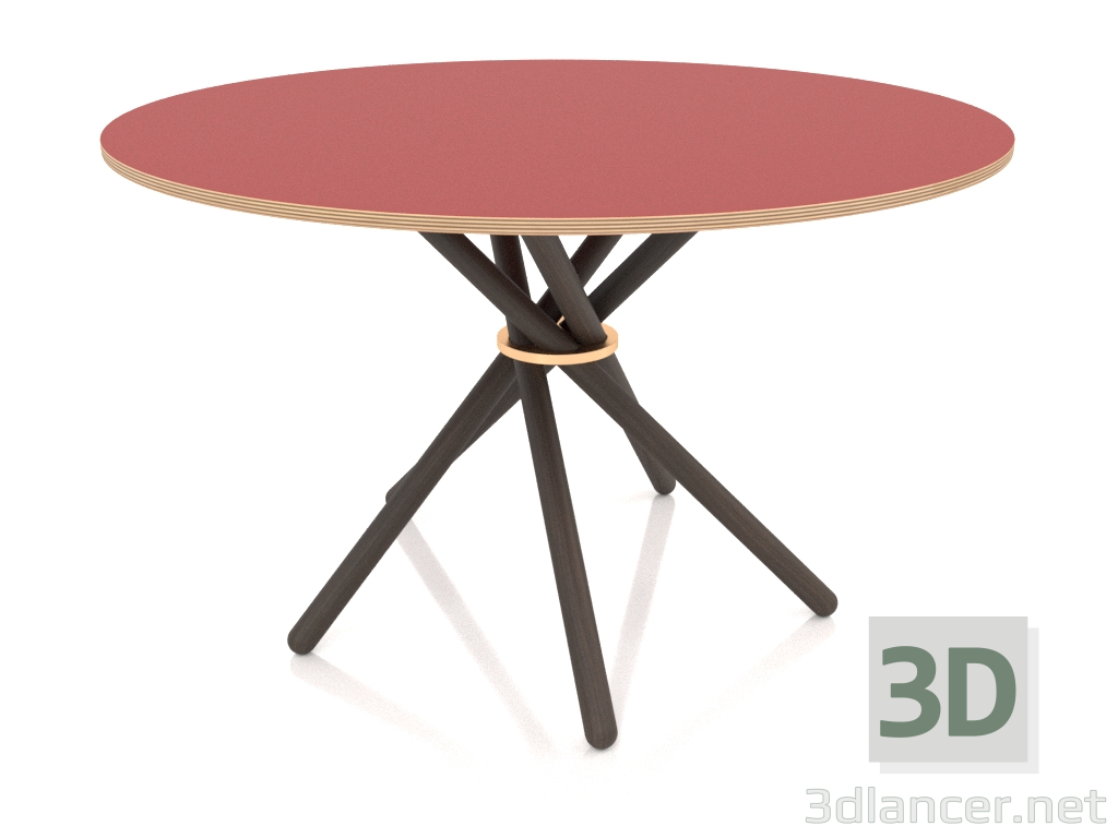 modèle 3D Table à manger Hector 120 (Linoléum Foncé ROUGE) - preview