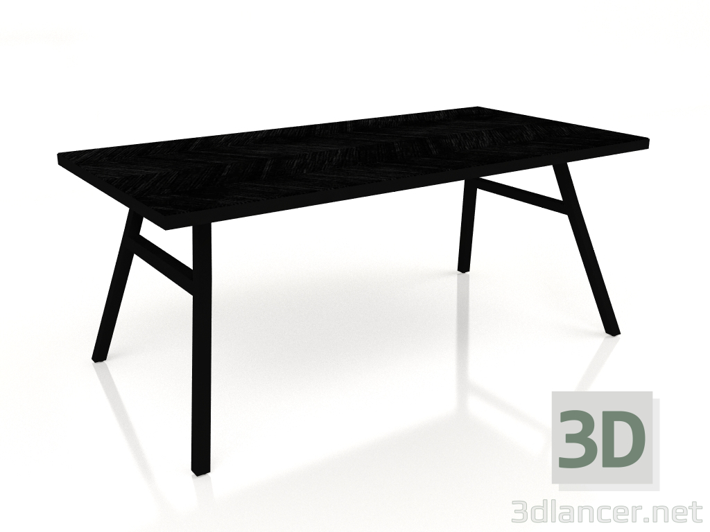 modello 3D Tavolo da pranzo Seth 180x90 (Nero) - anteprima